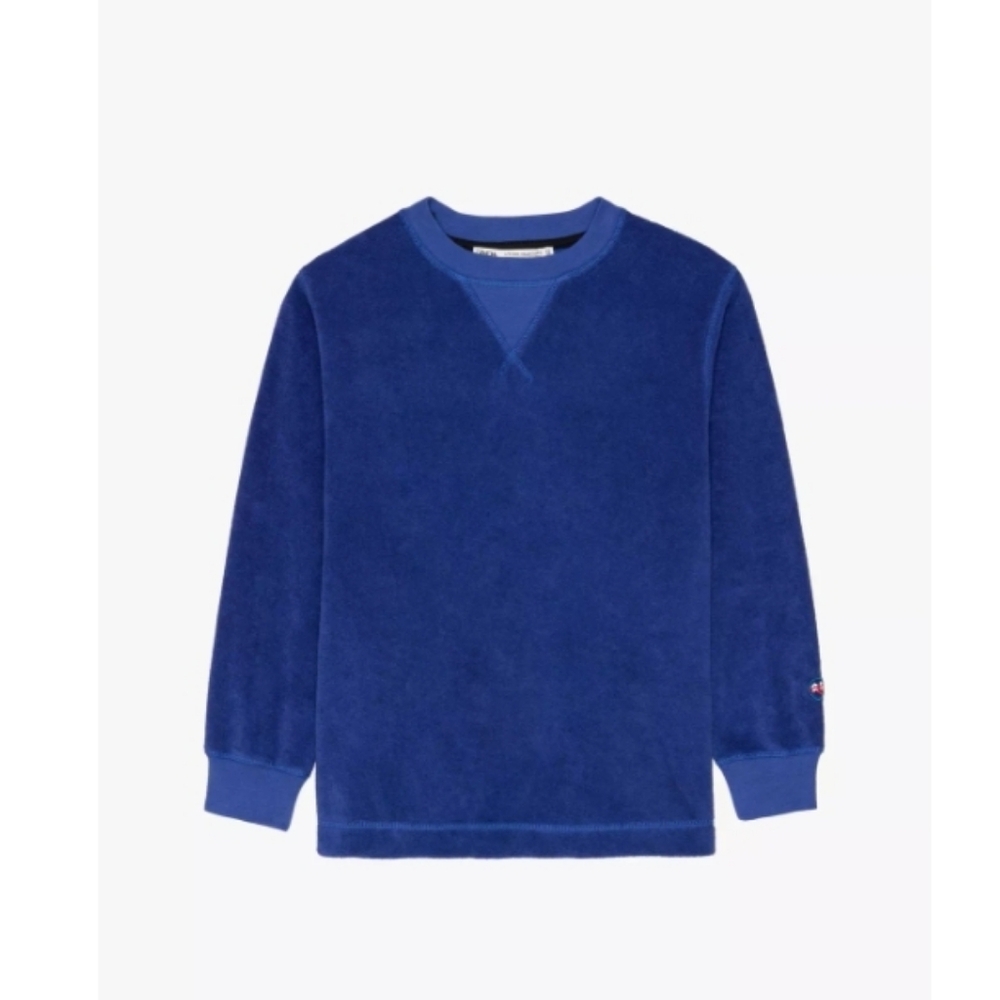 NWT Zara Kids Terrycloth Long Sleeve Tee - Deep Blue 11 - 12 Limited Edition
